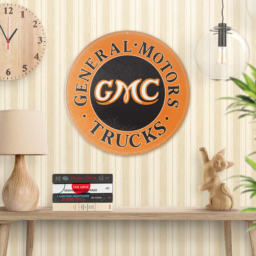 Gmc Truck Garage Shop, Runde Skilte , Musemåtte Rundt , Kop Underlag, Underlagssæt-Runde Skilte-GMC-Garage Culture Shop- garage - man cave - merchandise