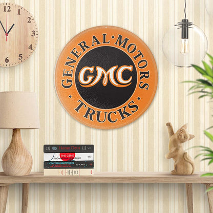 Gmc Truck Garage Shop, Runde Skilte , Musemåtte Rundt , Kop Underlag, Underlagssæt-Runde Skilte-GMC-Garage Culture Shop- garage - man cave - merchandise