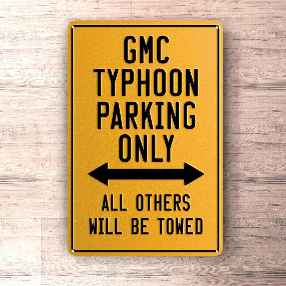 Gmc Typhoon Parking Only Skilte, Musemåtte, Dørmåtte-Parking skilte-GMC-Garage Culture Shop- garage - man cave - merchandise