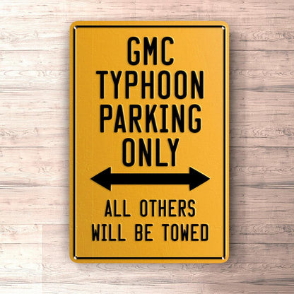 Gmc Typhoon Parking Only Skilte, Musemåtte, Dørmåtte-Parking skilte-GMC-Garage Culture Shop- garage - man cave - merchandise