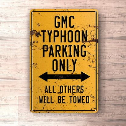 Gmc Typhoon Parking Only Skilte, Musemåtte, Dørmåtte-Parking skilte-GMC-Garage Culture Shop- garage - man cave - merchandise