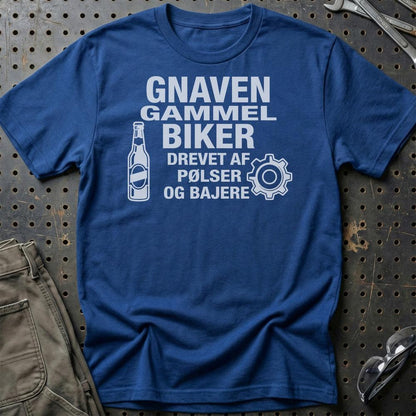 Gnaven Gammel Biker - Unisex T-Shirt-Beklædning-Funny Garage-Blå Royal-S-Garage Culture Shop- garage - man cave - merchandise