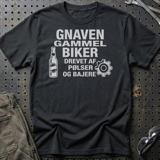 Gnaven Gammel Biker - Unisex T-Shirt-Beklædning-Funny Garage-Sort-S-Garage Culture Shop- garage - man cave - merchandise