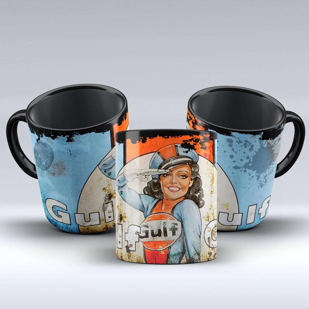 Gulf #2 "To Toner" Vintage Keramisk Krus-Krus-Motorolie-Garage Culture Shop- garage - man cave - merchandise