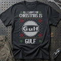 Gulf - All I Want For Christmas T-Shirt-Beklædning-Motoroil-Sort-S-Garage Culture Shop- garage - man cave - merchandise