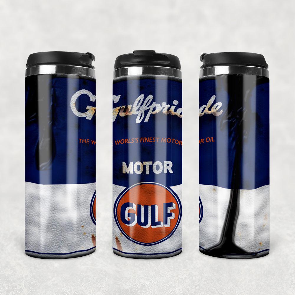 Gulf Gulfpride Motor Oil Termokrus Tumbler Rustfrit Stål-Krus-Motorolie-Garage Culture Shop- garage - man cave - merchandise