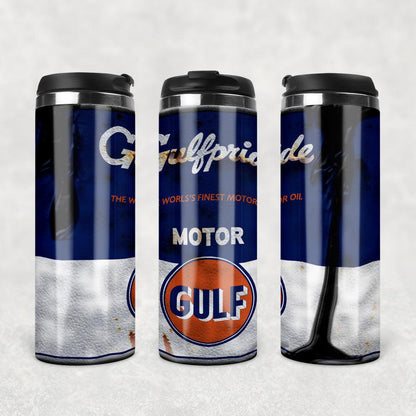 Gulf Gulfpride Motor Oil Termokrus Tumbler Rustfrit Stål-Krus-Motorolie-Garage Culture Shop- garage - man cave - merchandise