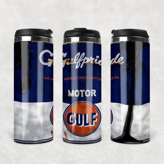 Gulf Gulfpride Motor Oil Termokrus Tumbler Rustfrit Stål-Krus-Motorolie-Garage Culture Shop- garage - man cave - merchandise
