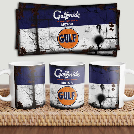 Gulf Gulfpride Motorolie Keramisk Krus-Krus-Motorolie-Garage Culture Shop- garage - man cave - merchandise
