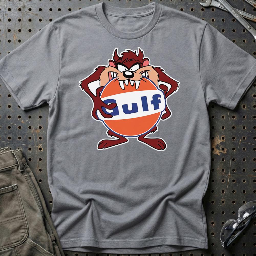 Gulf TAZ T-Shirt-Beklædning-Motoroil-Grå Sport-S-Garage Culture Shop- garage - man cave - merchandise