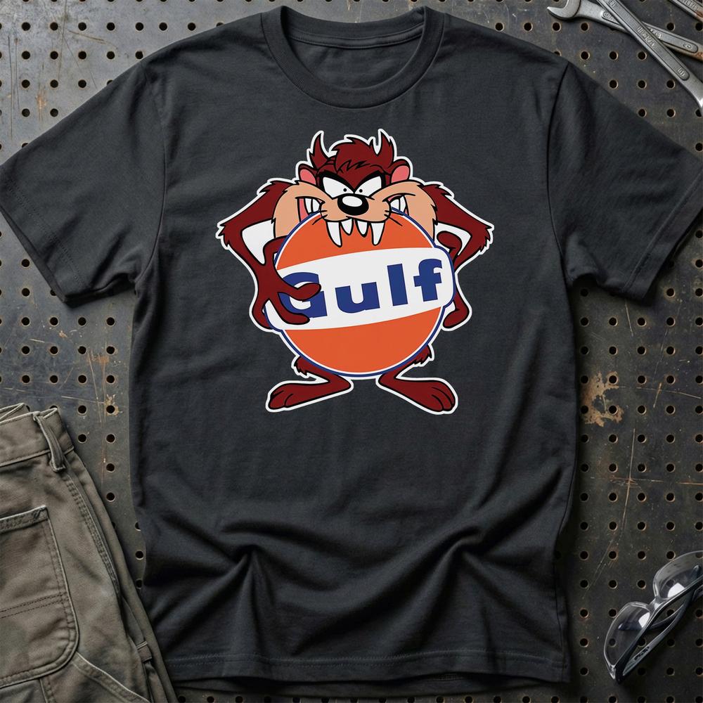 Gulf TAZ T-Shirt-Beklædning-Motoroil-Sort-S-Garage Culture Shop- garage - man cave - merchandise