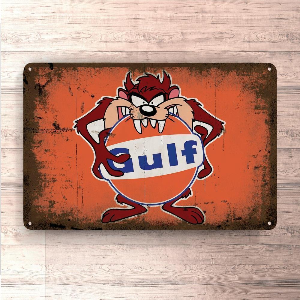 Gulf Taz Vintage Skilte, Musemåtte, Dørmåtte-Skilte-Motorolie-Garage Culture Shop- garage - man cave - merchandise