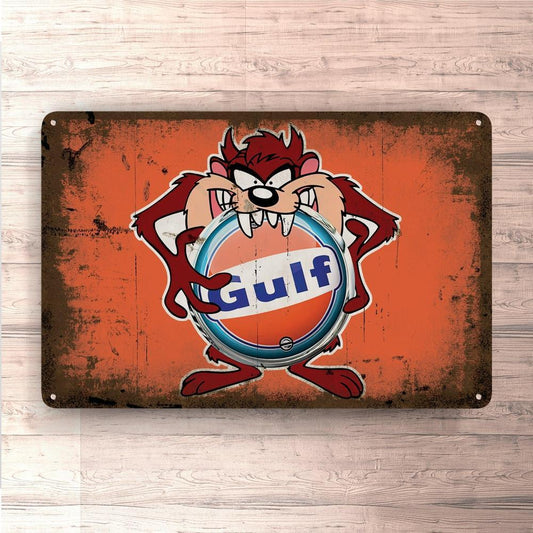 Gulf Taz Vintage Skilte, Musemåtte, Dørmåtte-Skilte-Motorolie-Garage Culture Shop- garage - man cave - merchandise