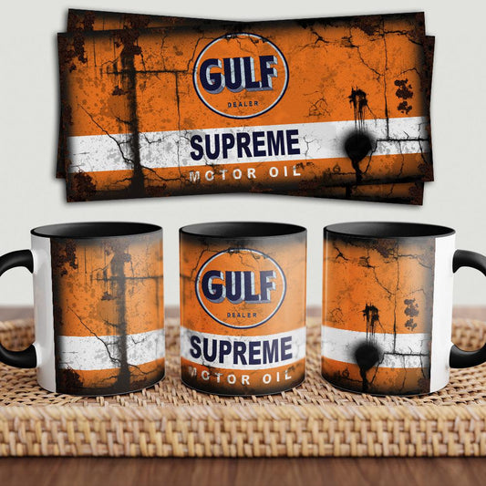 Gulf "To Toner" Vintage Keramisk Krus-Krus-Motoroil-Garage Culture Shop- garage - man cave - merchandise
