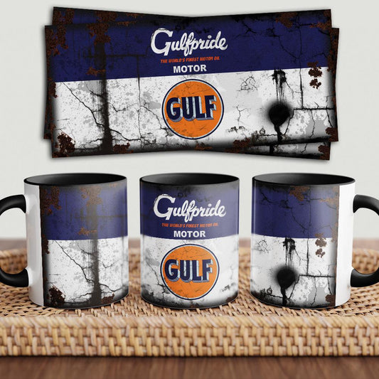 Gulf "To Toner" Vintage Keramisk Krus-Krus-Motoroil-Garage Culture Shop- garage - man cave - merchandise