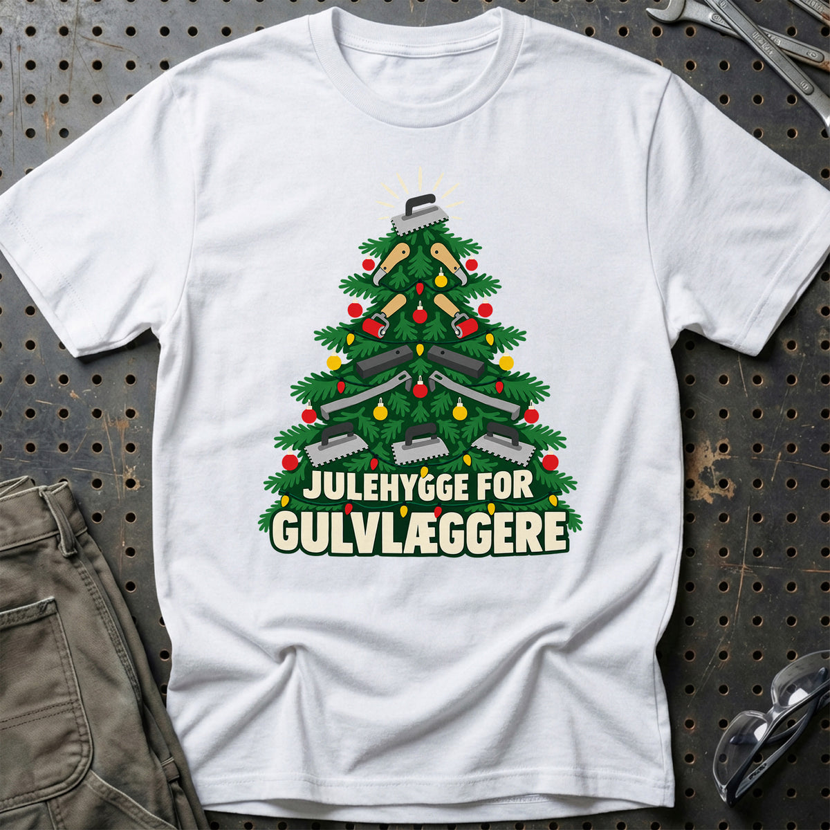 
Gulvlægger – Julehygge – Unisex T-Shirt – Hvid