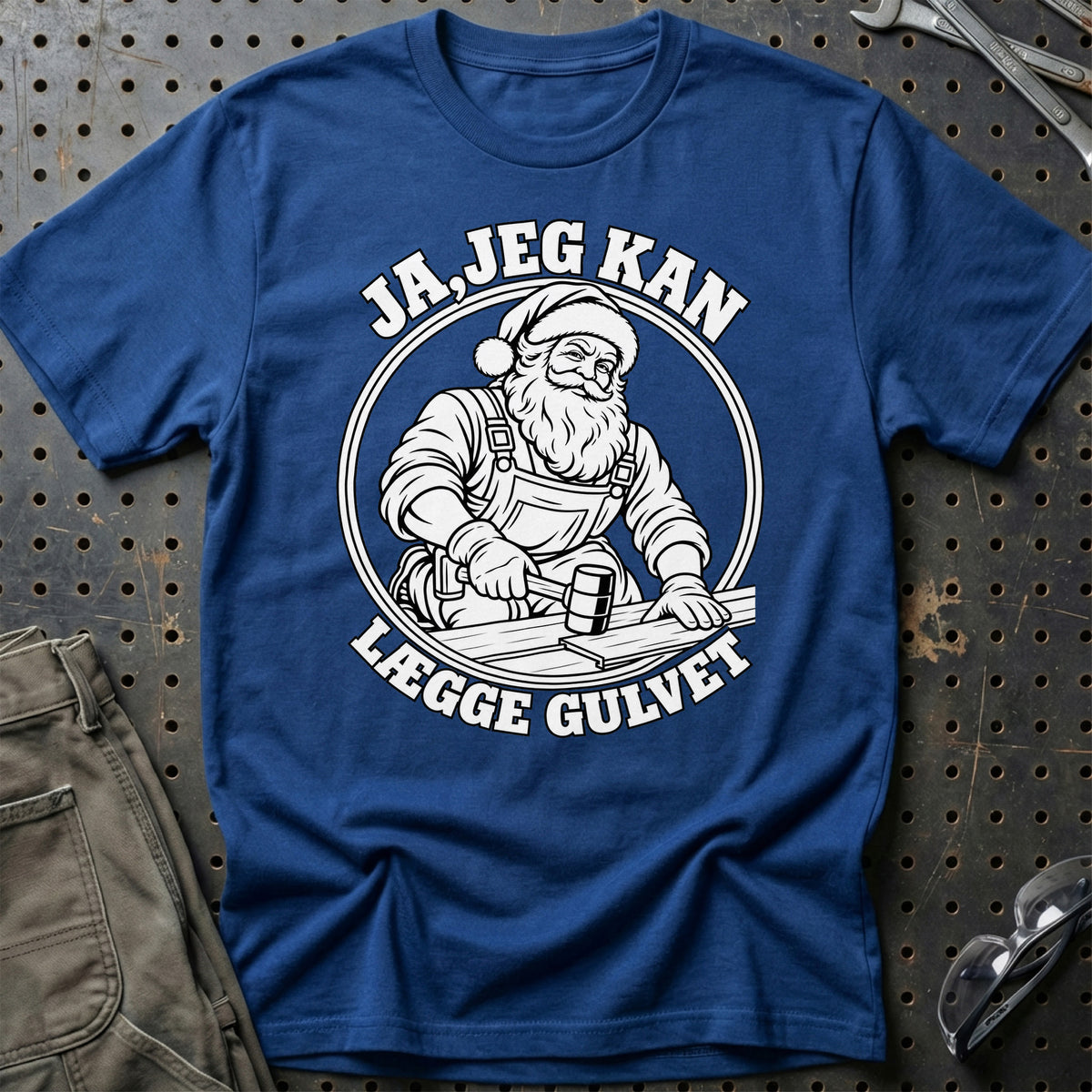 
Gulvlægger – Santa Kan Det – Jul T-Shirt – Blå Royal