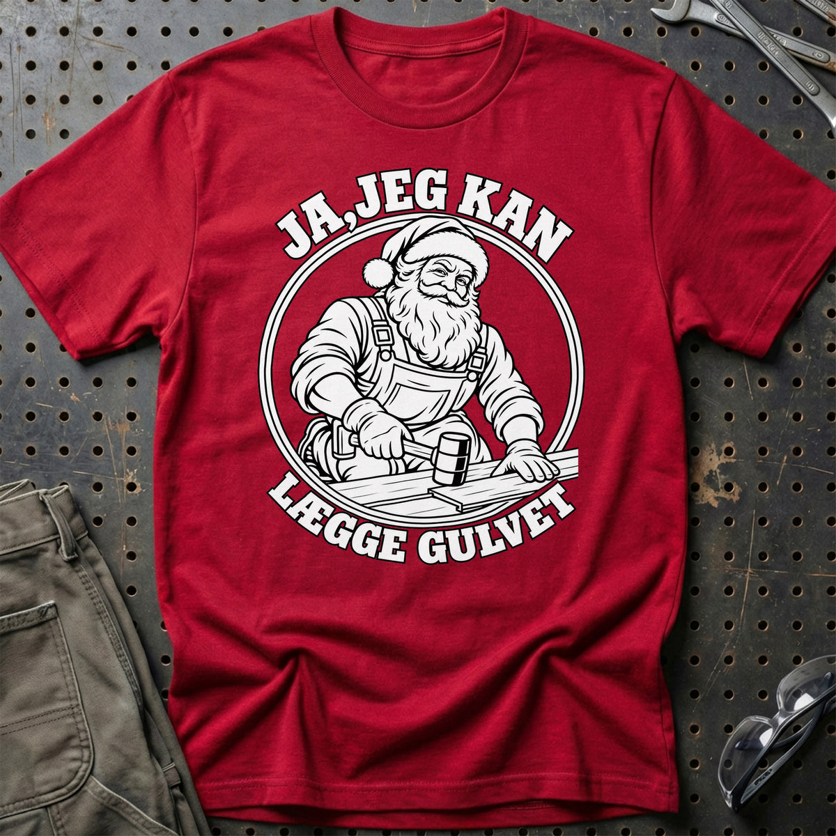 
Gulvlægger – Santa Kan Det – Jul T-Shirt – Rød