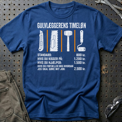Gulvlæggerens Timeløn - Unisex T-Shirt , Bomuld