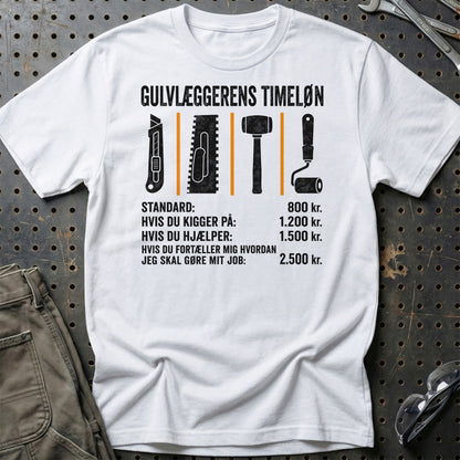 Gulvlæggerens Timeløn - Unisex T-Shirt , Bomuld