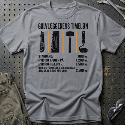 Gulvlæggerens Timeløn - Unisex T-Shirt , Bomuld