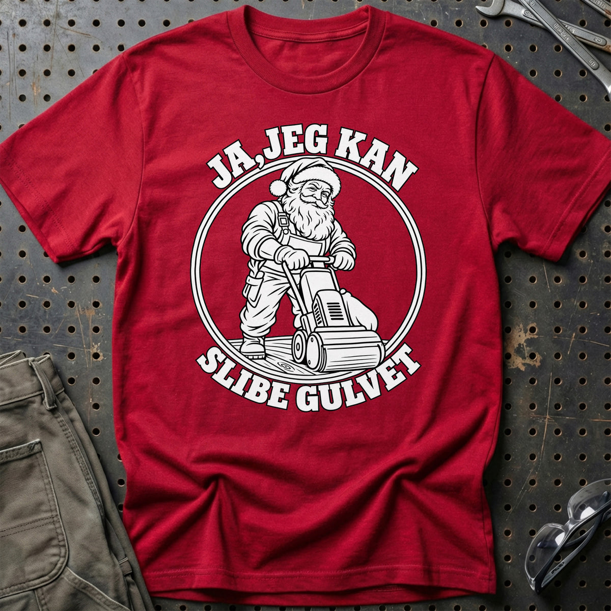 
Gulvsliber – Santa Kan Det – Jul T-Shirt – Rød