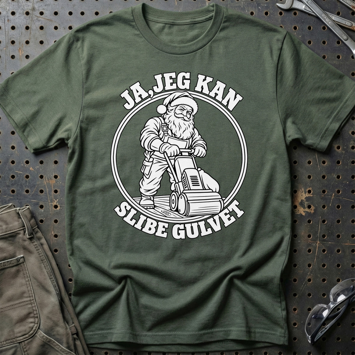 
Gulvsliber – Santa Kan Det – Jul T-Shirt – Grøn Militær
