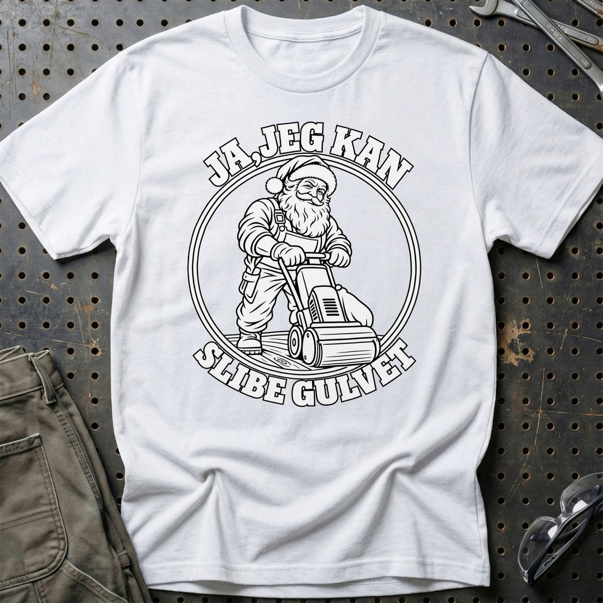 
Gulvsliber – Santa Kan Det – Jul T-Shirt – Hvid