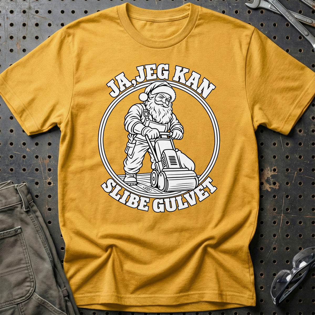 
Gulvsliber – Santa Kan Det – Jul T-Shirt – Guld