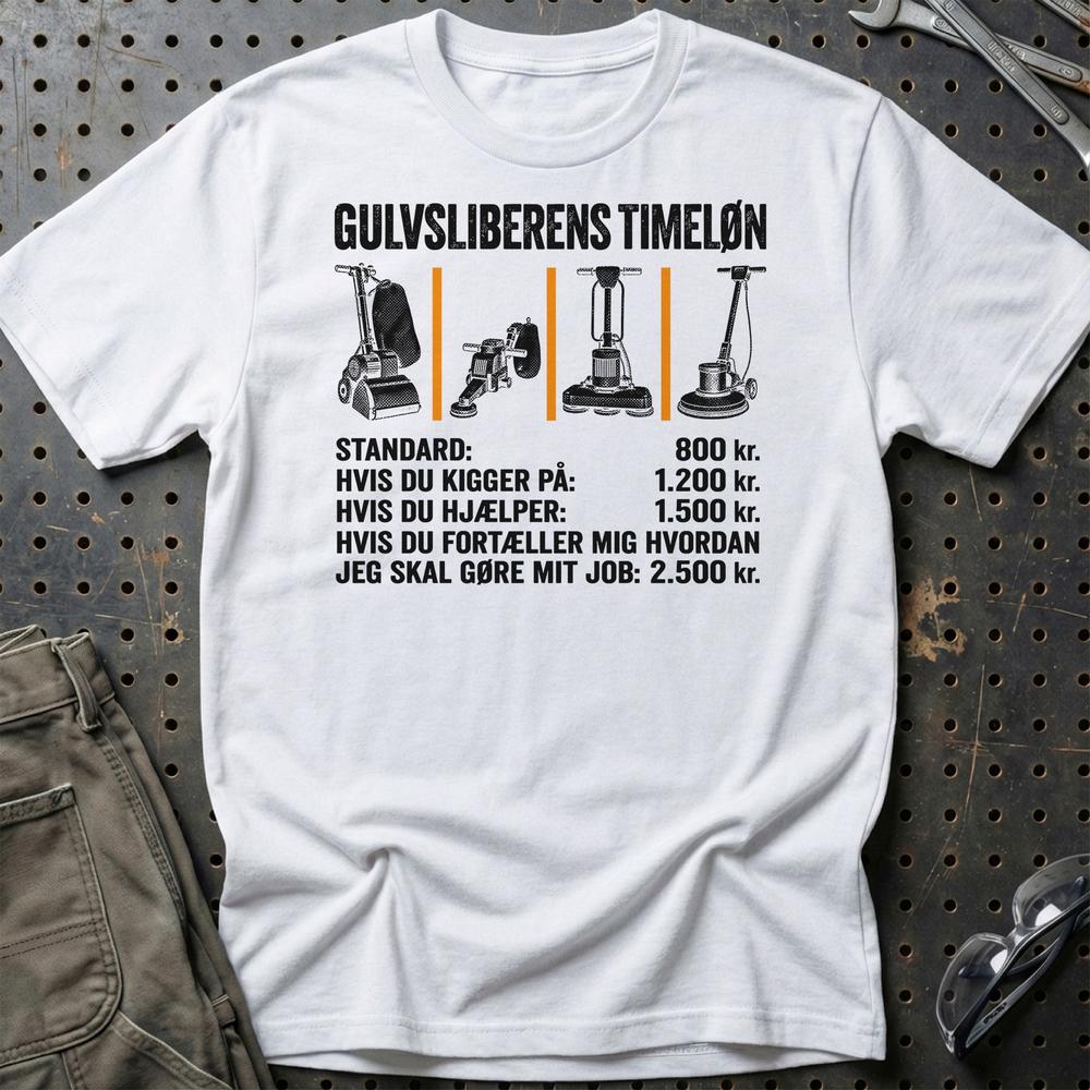 
Produktbillede af Gulvsliberens Timeløn T-Shirt