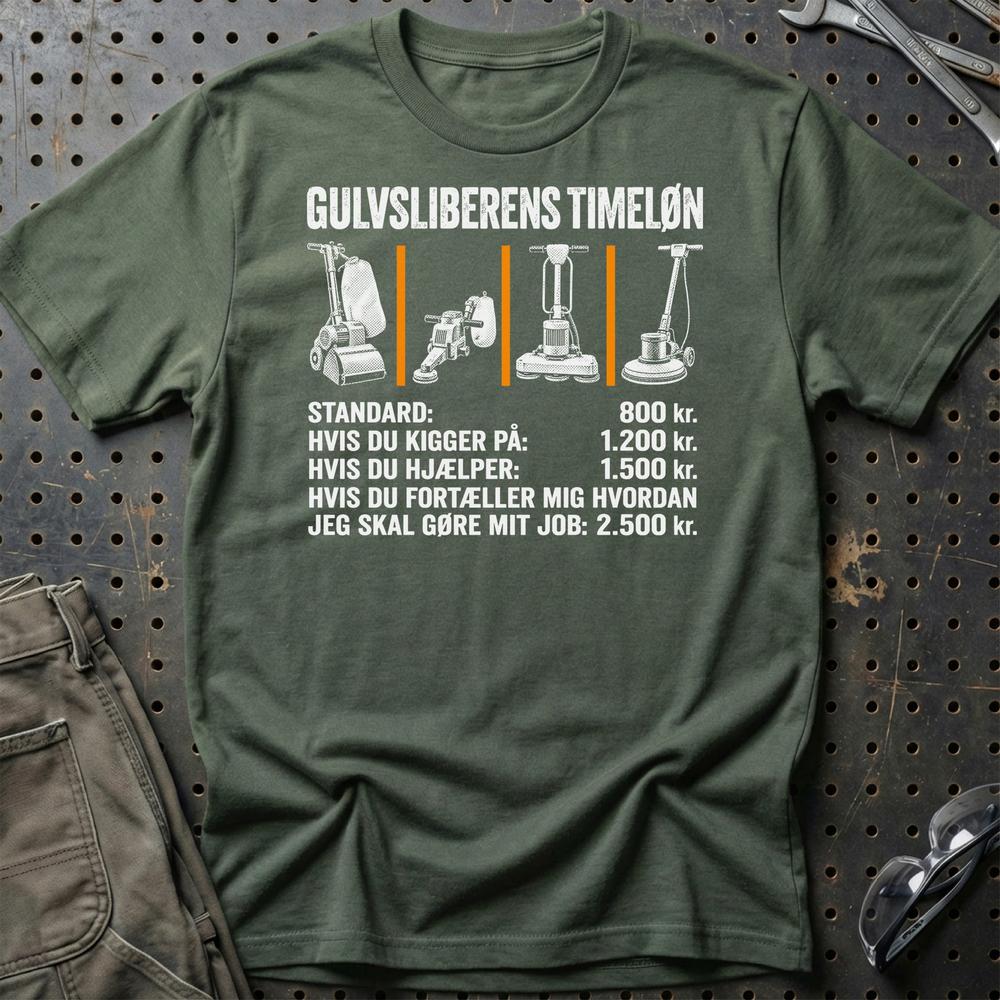 
Produktbillede af Gulvsliberens Timeløn T-Shirt