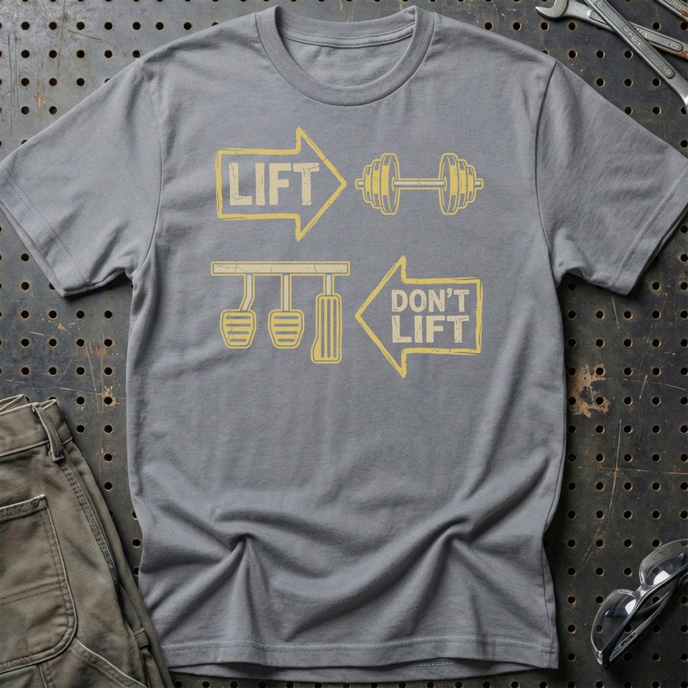 Gym Lift vs. Car Lift T-Shirt-Beklædning-Garage Culture-Grå Sport-S-Garage Culture Shop- garage - man cave - merchandise