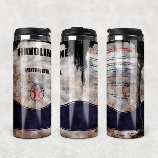 Halvoline Motor Oil Termokrus Tumbler Rustfrit Stål-Krus-Motorolie-Garage Culture Shop- garage - man cave - merchandise