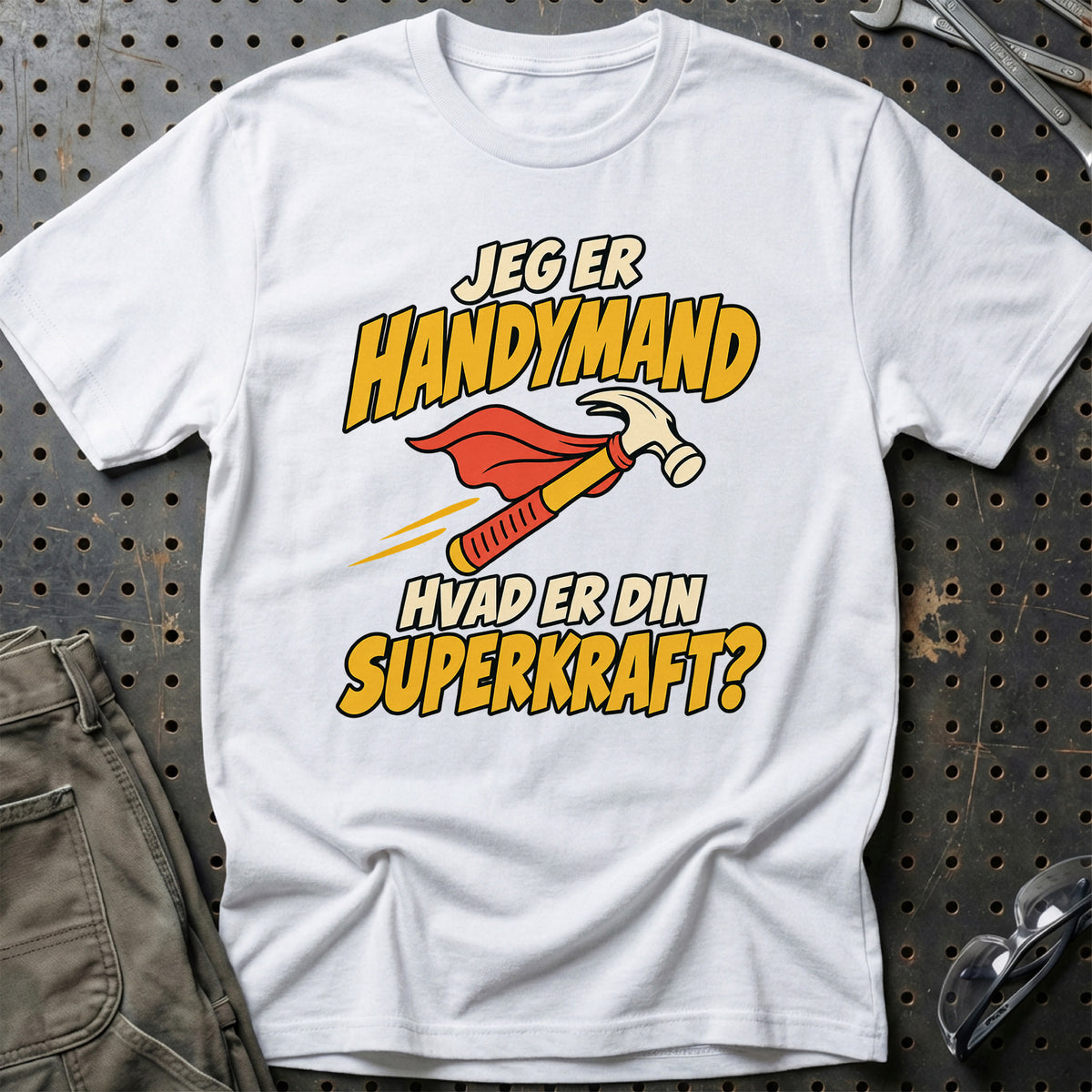 
Handymand – Hvad er din superkraft? – Unisex T-Shirt – Hvid