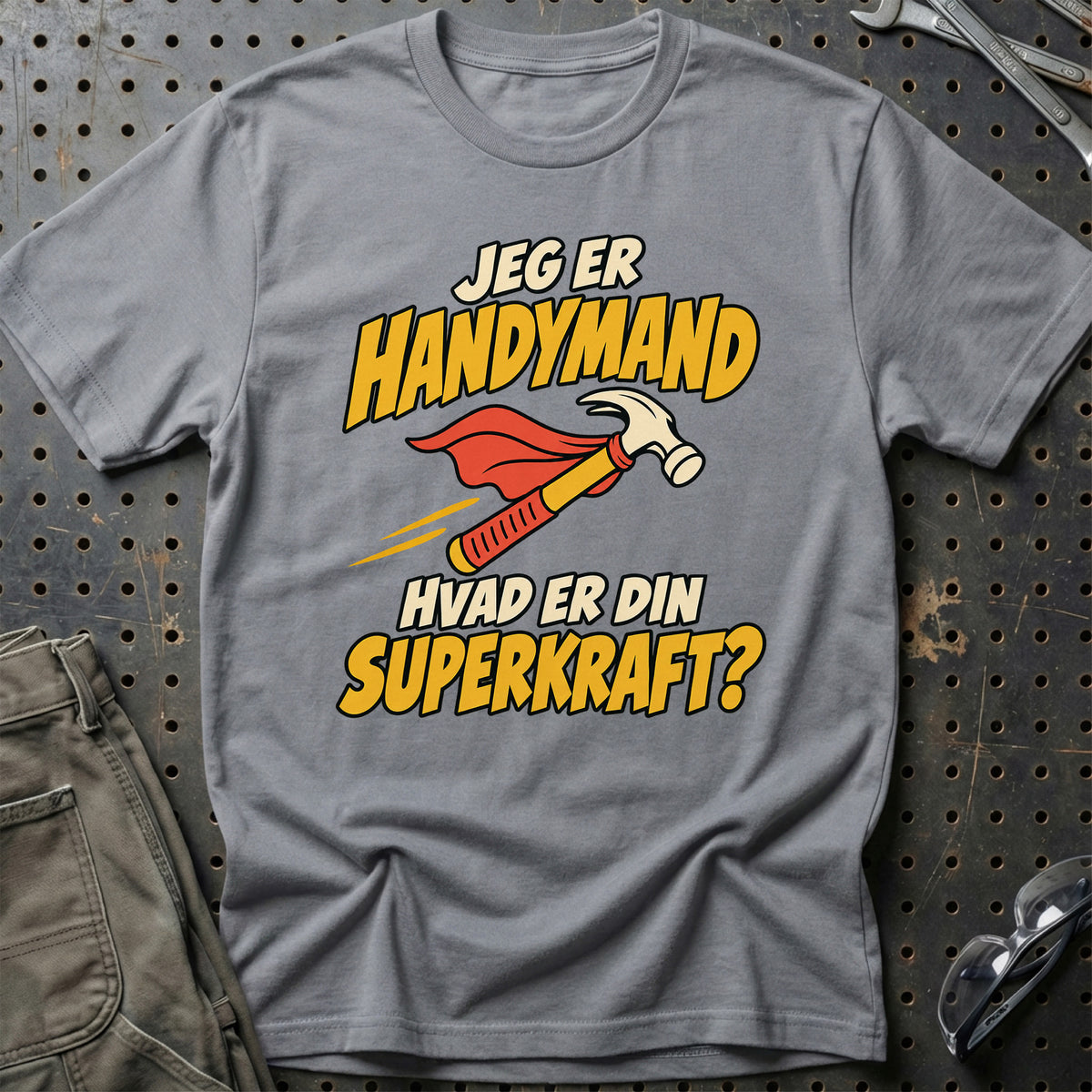 
Handymand – Hvad er din superkraft? – Unisex T-Shirt – Grå Sport