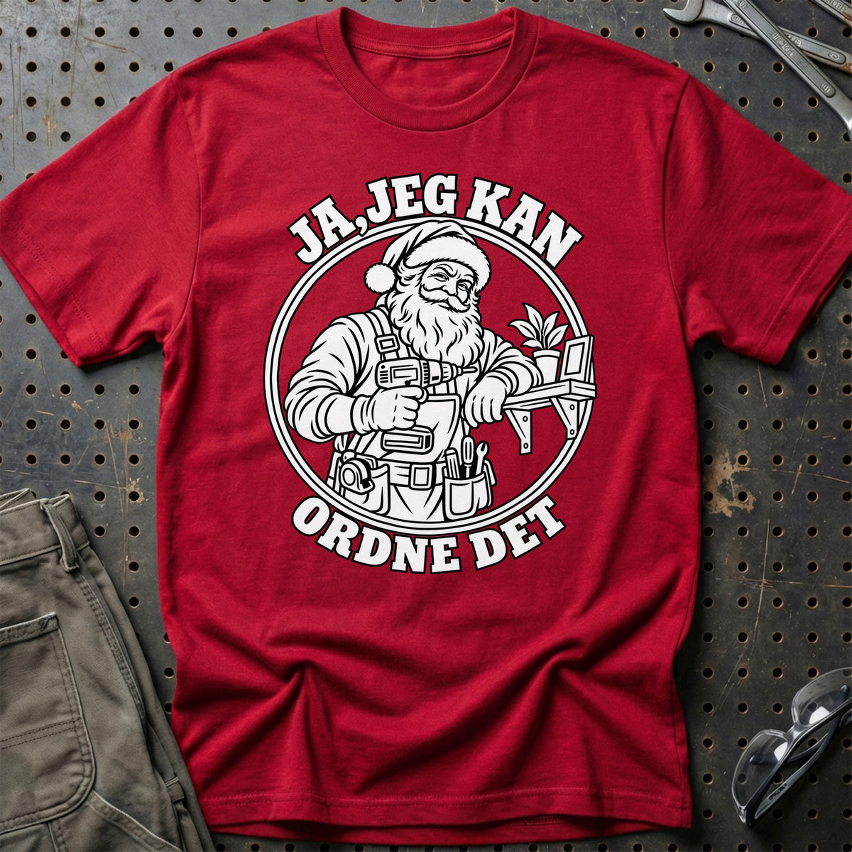 
Handymand – Santa Kan Det – Jul T-Shirt – Rød