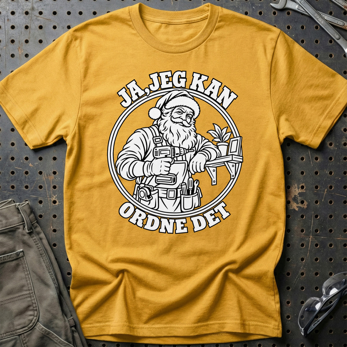 
Handymand – Santa Kan Det – Jul T-Shirt – Guld