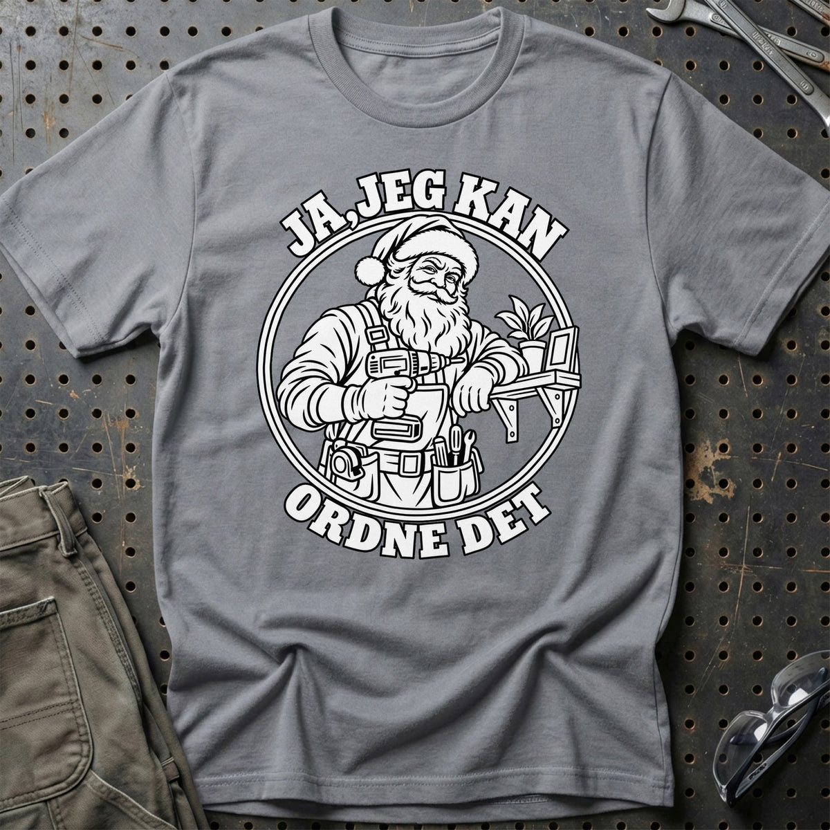 
Handymand – Santa Kan Det – Jul T-Shirt – Grå Sport