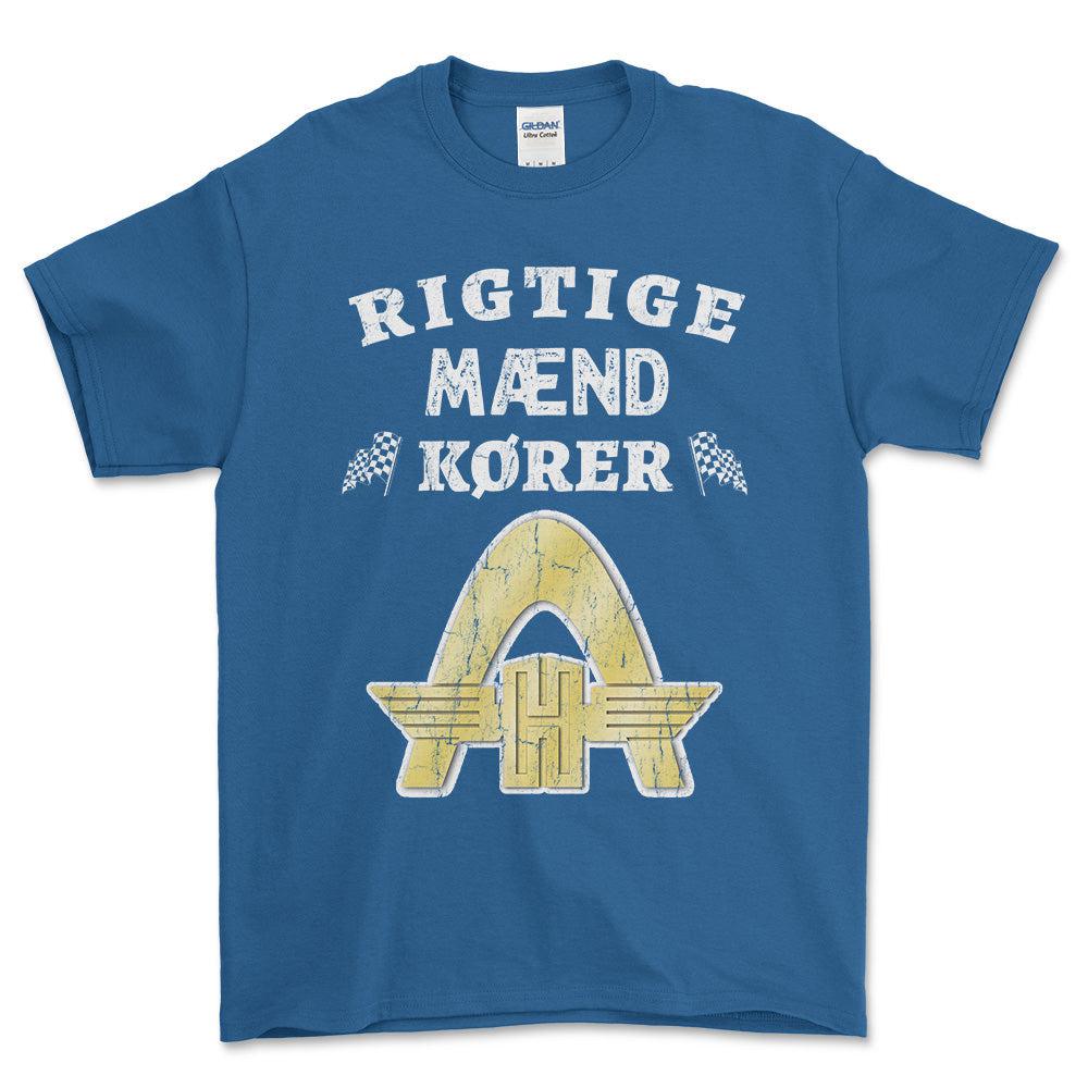 Hanomag Rigtige Mænd Kører - Unisex T-Shirt , Bomuld-Beklædning-Hanomag-Blå Royal-S-Forside-Garage Culture Shop- garage - man cave - merchandise