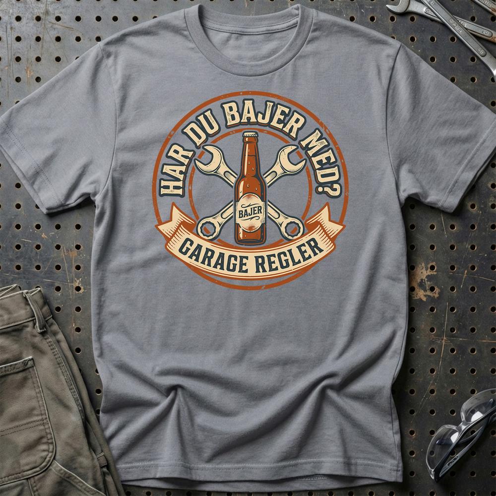 Har Du Bajer Med? - Garage Regler T-Shirt-Beklædning-Garage Culture-Grå Sport-S-Garage Culture Shop- garage - man cave - merchandise