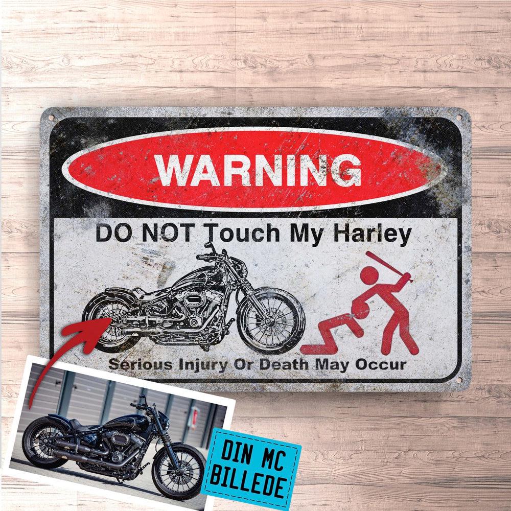 Harley Do Not Touch My Harley Skilte, Musemåtte, Dørmåtte , Plakat-Skilte-Harley Davidson-Garage Culture Shop- garage - man cave - merchandise