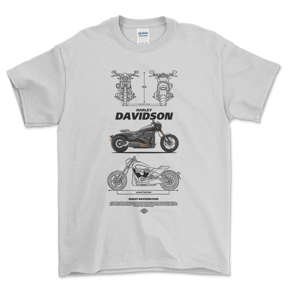 Harley FXDR Unisex T-Shirt , Bomuld-Beklædning-Harley Davidson-Hvid-S-Forside-Garage Culture Shop- garage - man cave - merchandise