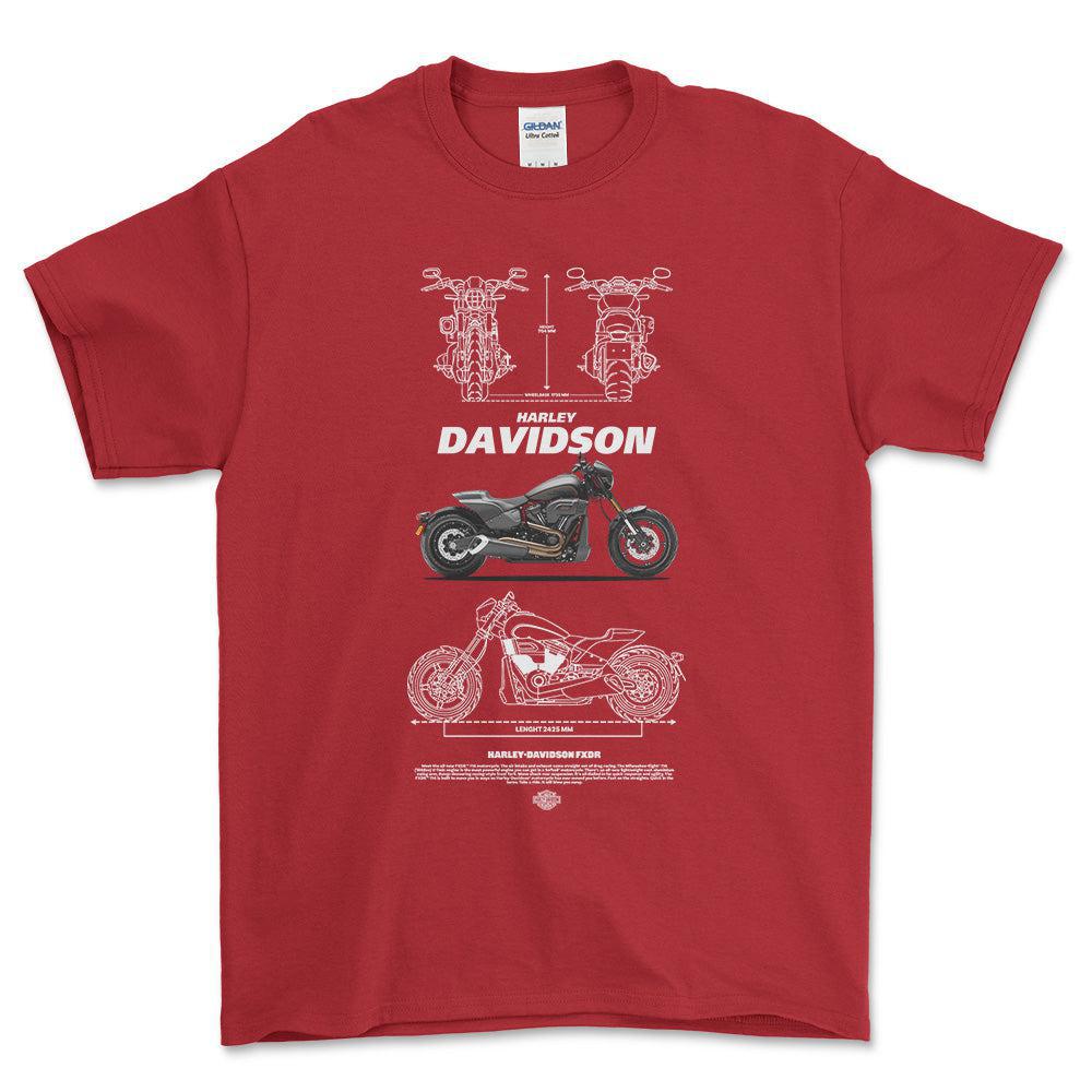 Harley FXDR Unisex T-Shirt , Bomuld-Beklædning-Harley Davidson-Rød-S-Forside-Garage Culture Shop- garage - man cave - merchandise