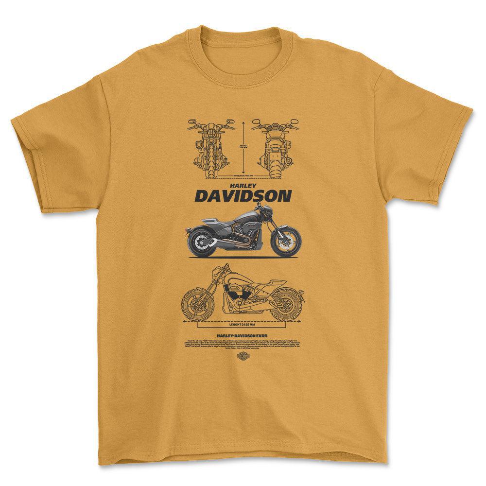 Harley FXDR Unisex T-Shirt , Bomuld-Beklædning-Harley Davidson-Guld-S-Forside-Garage Culture Shop- garage - man cave - merchandise