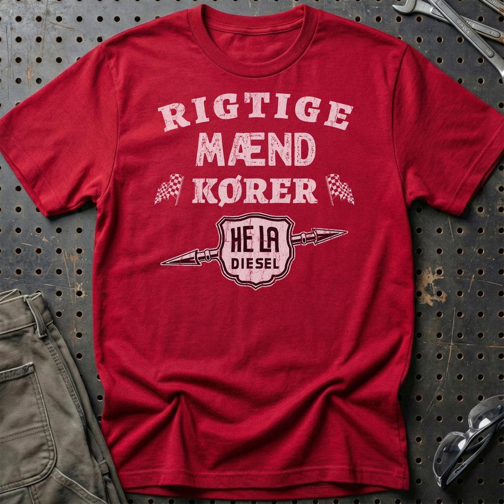Hela Diesel Rigtige Mænd Kører T-Shirt-Beklædning-Hela-Rød-S-Garage Culture Shop- garage - man cave - merchandise
