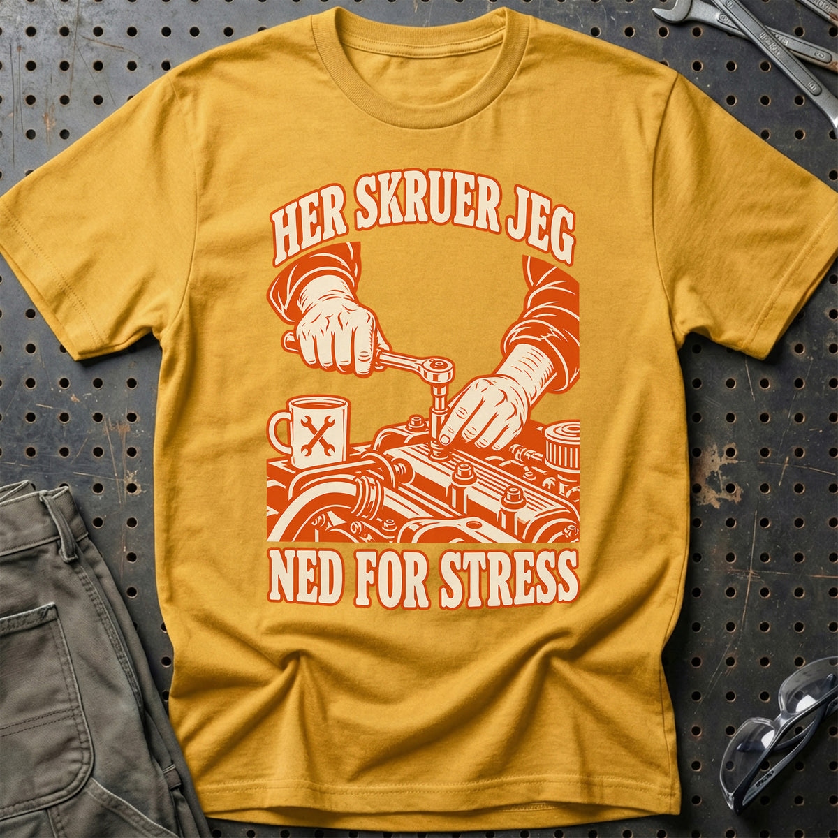 
Produktbillede af Her skruer jeg ned for stress T-Shirt