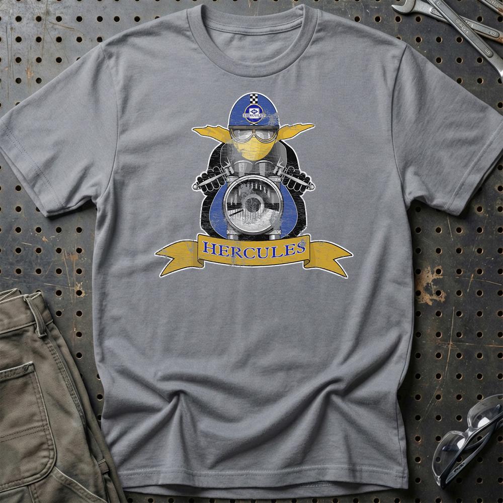 Hercules Biker Vintage Style T-Shirt-Beklædning-Hercules-Grå Sport-S-Garage Culture Shop- garage - man cave - merchandise