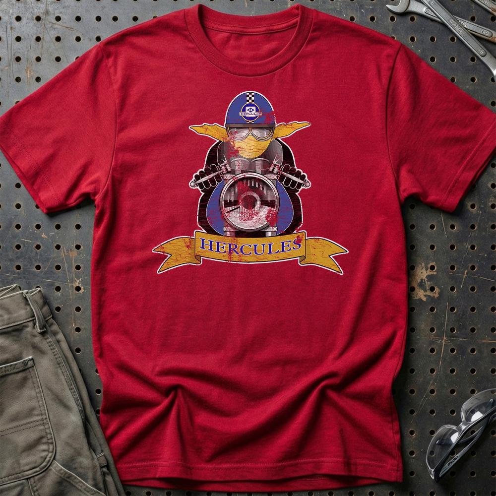 Hercules Biker Vintage Style T-Shirt-Beklædning-Hercules-Rød-S-Garage Culture Shop- garage - man cave - merchandise