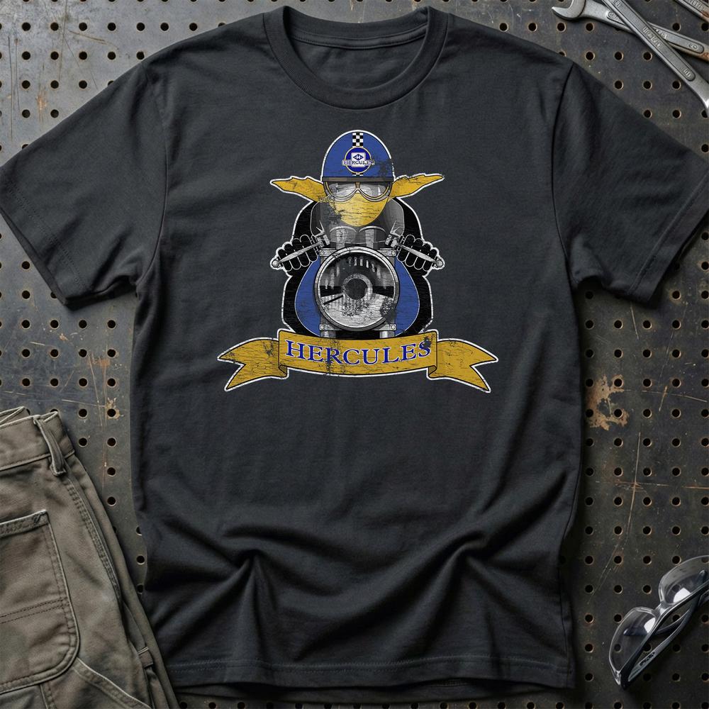 Hercules Biker Vintage Style T-Shirt-Beklædning-Hercules-Sort-S-Garage Culture Shop- garage - man cave - merchandise