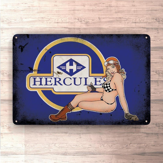 Hercules Pin-Up Vintage Skilte, Musemåtte, Dørmåtte-Skilte-Hercules-Garage Culture Shop- garage - man cave - merchandise